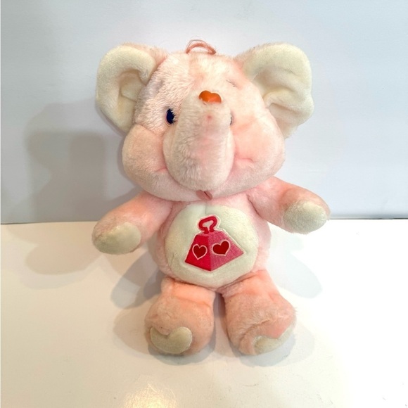 VTG 1984 Care Bears Cousin Lotsa Heart Pink Elephant Plush Stuffed Animal 13” - Picture 1 of 11
